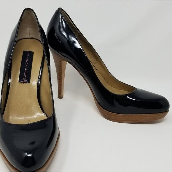 Steven by Steve Madden Leather Black Pumps Stilettos Size 8.5 - Picture 2 of 9